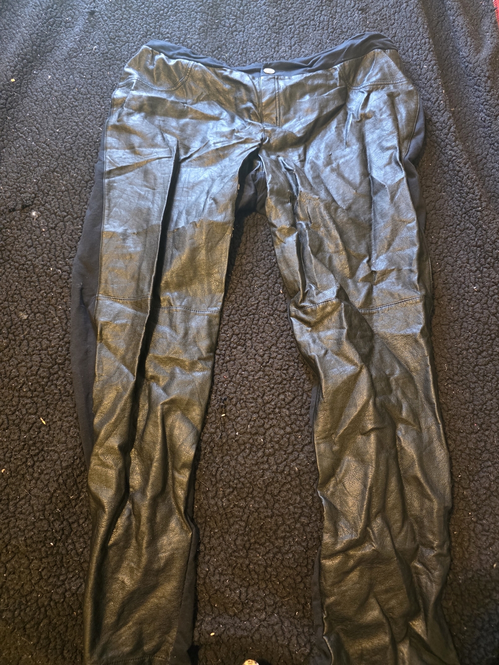 Wonans  Black Faux Leather Stretch Pants